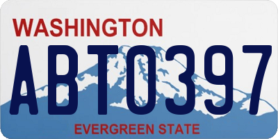 WA license plate ABT0397