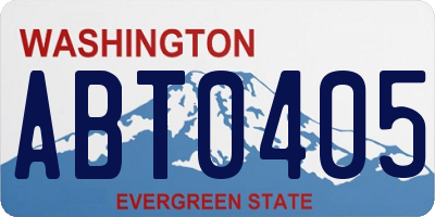 WA license plate ABT0405