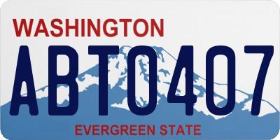 WA license plate ABT0407