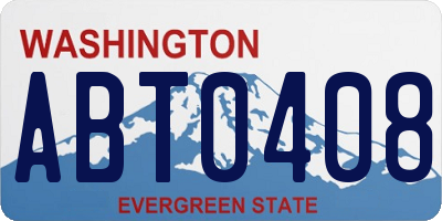 WA license plate ABT0408