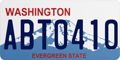 WA license plate ABT0410