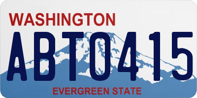WA license plate ABT0415