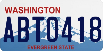 WA license plate ABT0418