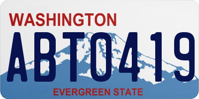 WA license plate ABT0419