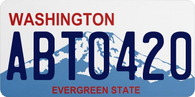 WA license plate ABT0420