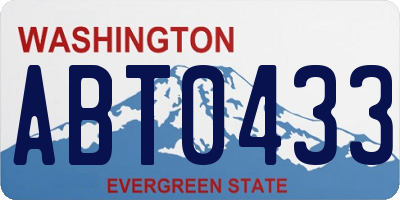 WA license plate ABT0433