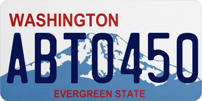 WA license plate ABT0450