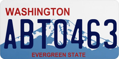 WA license plate ABT0463