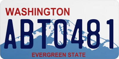 WA license plate ABT0481