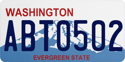 WA license plate ABT0502