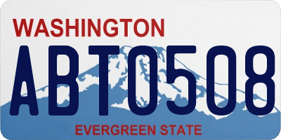 WA license plate ABT0508