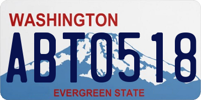WA license plate ABT0518