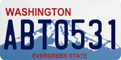 WA license plate ABT0531