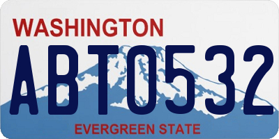 WA license plate ABT0532