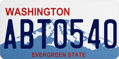 WA license plate ABT0540