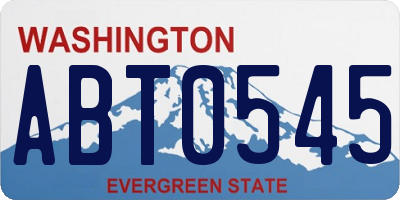 WA license plate ABT0545