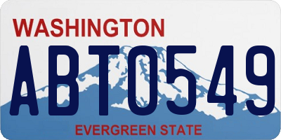 WA license plate ABT0549