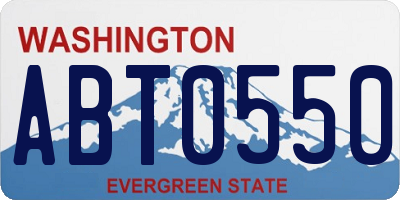 WA license plate ABT0550