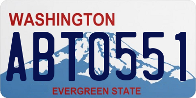 WA license plate ABT0551