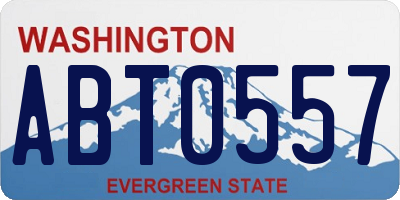 WA license plate ABT0557