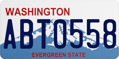WA license plate ABT0558