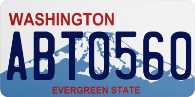 WA license plate ABT0560
