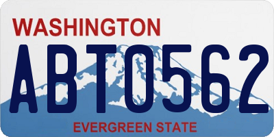 WA license plate ABT0562