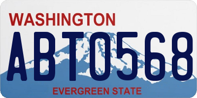 WA license plate ABT0568