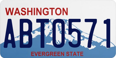 WA license plate ABT0571