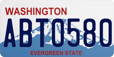 WA license plate ABT0580