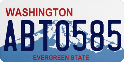 WA license plate ABT0585