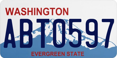 WA license plate ABT0597