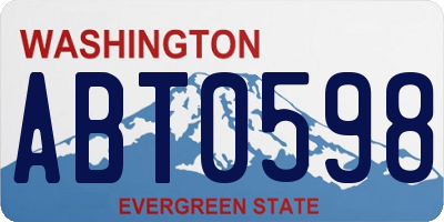 WA license plate ABT0598