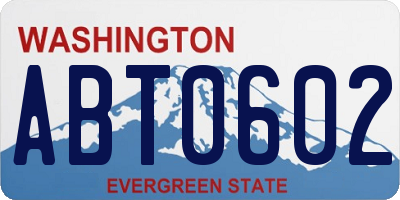 WA license plate ABT0602