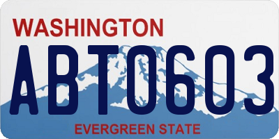 WA license plate ABT0603
