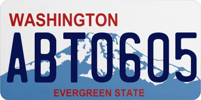 WA license plate ABT0605