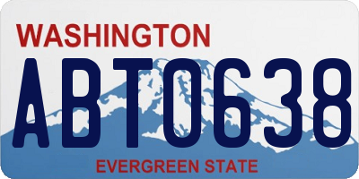 WA license plate ABT0638
