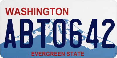 WA license plate ABT0642
