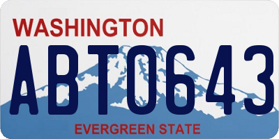WA license plate ABT0643