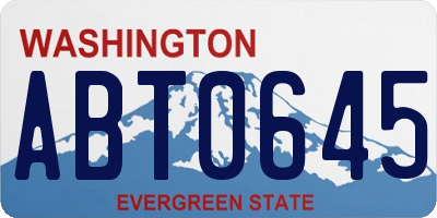WA license plate ABT0645
