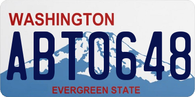 WA license plate ABT0648
