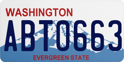 WA license plate ABT0663