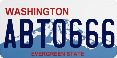 WA license plate ABT0666