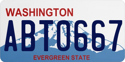 WA license plate ABT0667