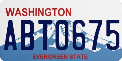 WA license plate ABT0675