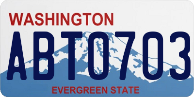 WA license plate ABT0703