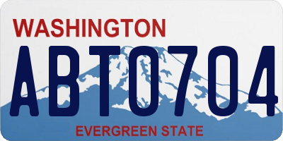 WA license plate ABT0704