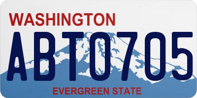 WA license plate ABT0705