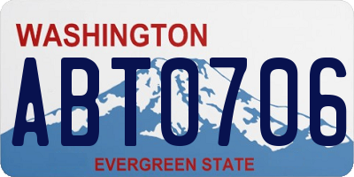 WA license plate ABT0706