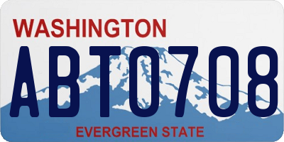 WA license plate ABT0708